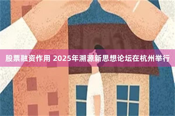 股票融资作用 2025年溯源新思想论坛在杭州举行