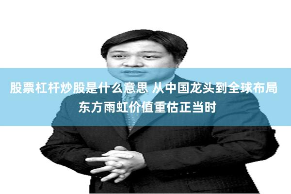 股票杠杆炒股是什么意思 从中国龙头到全球布局  东方雨虹价值重估正当时